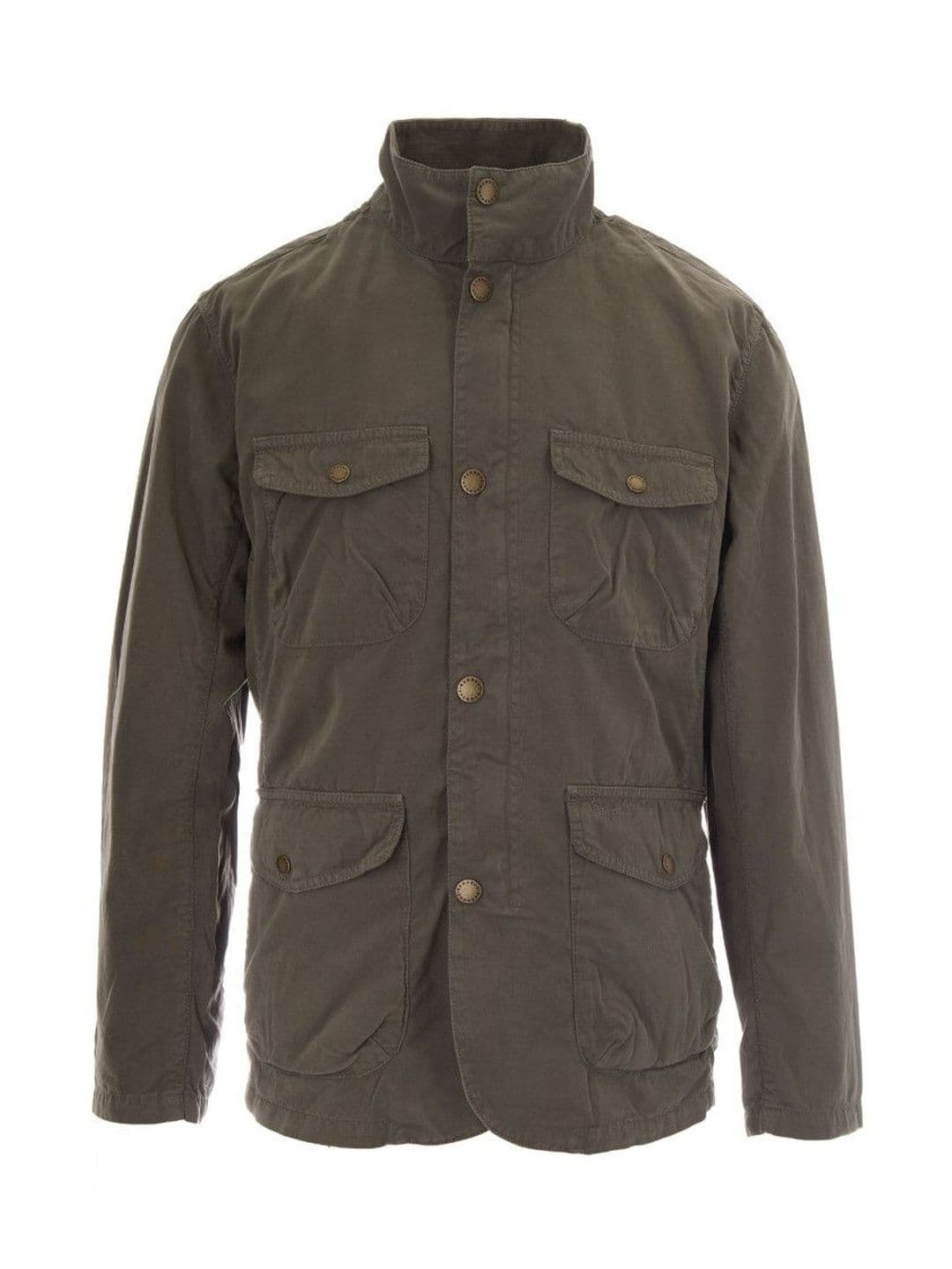 Barbour Men Olive Solid Mandarin Collar Jacket - view 1