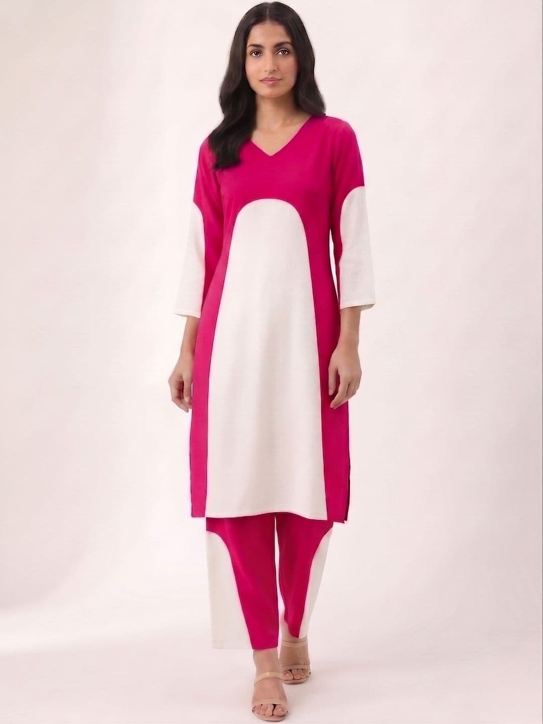 PEACH PIPER Colourblocked Tunic with Trousers - view 1