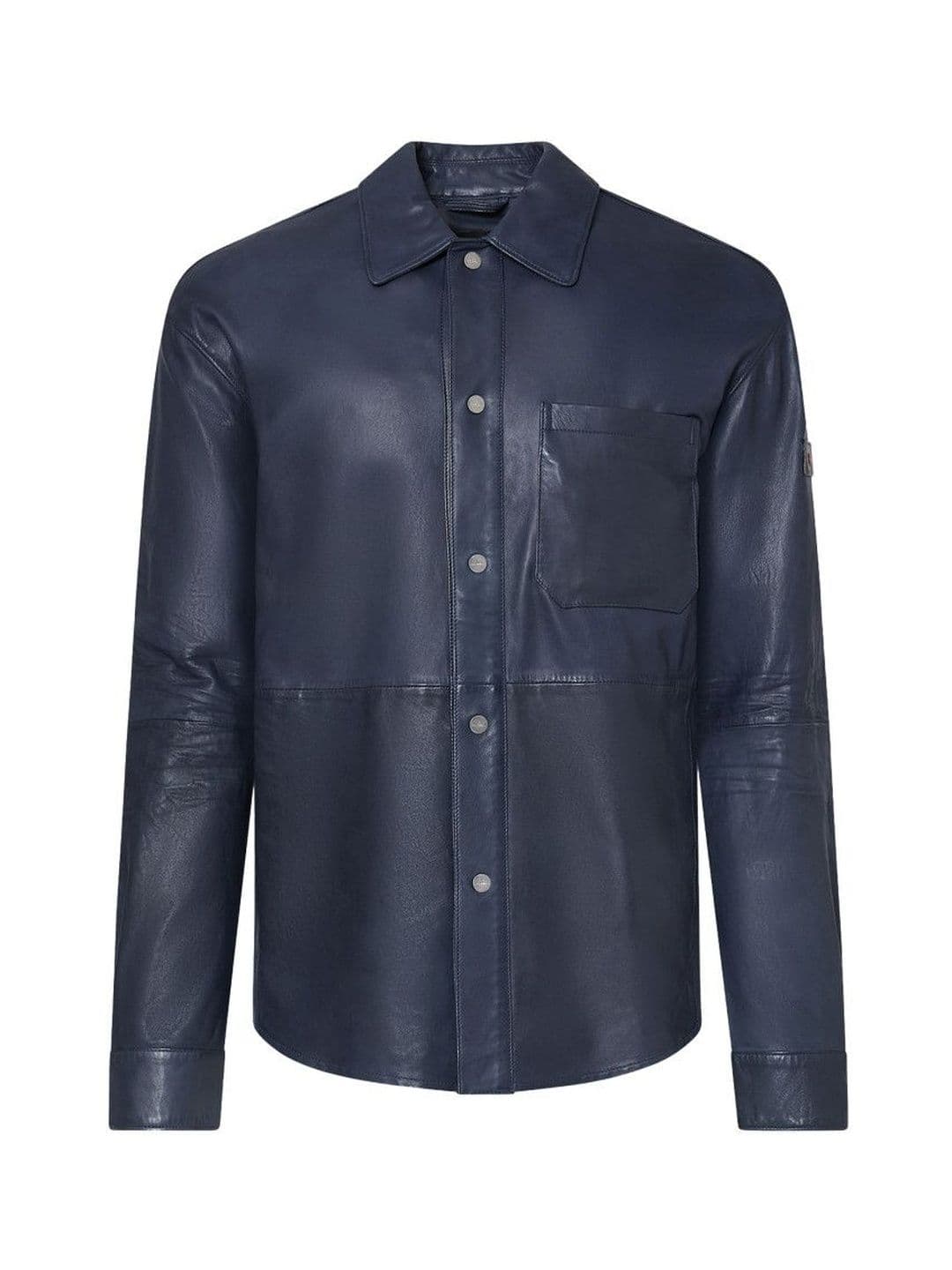 Peuterey Men Navy Blue Solid Shirt Collar Jacket - view 1