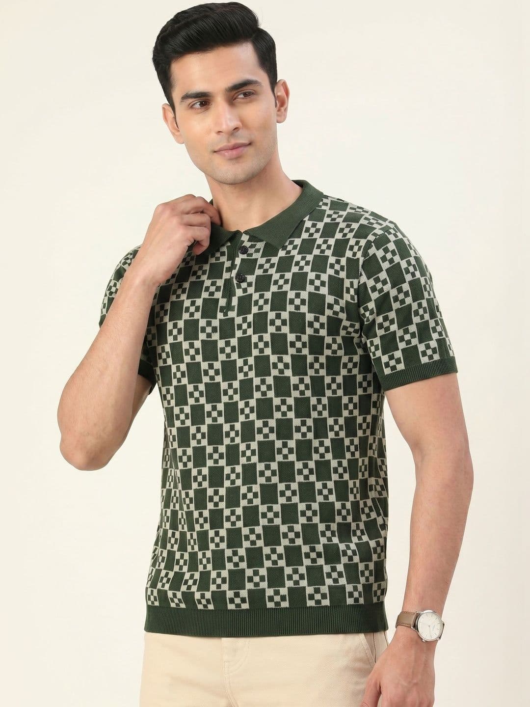 The Roadster Lifestyle Co Printed Polo Collar Tshirts - view 1