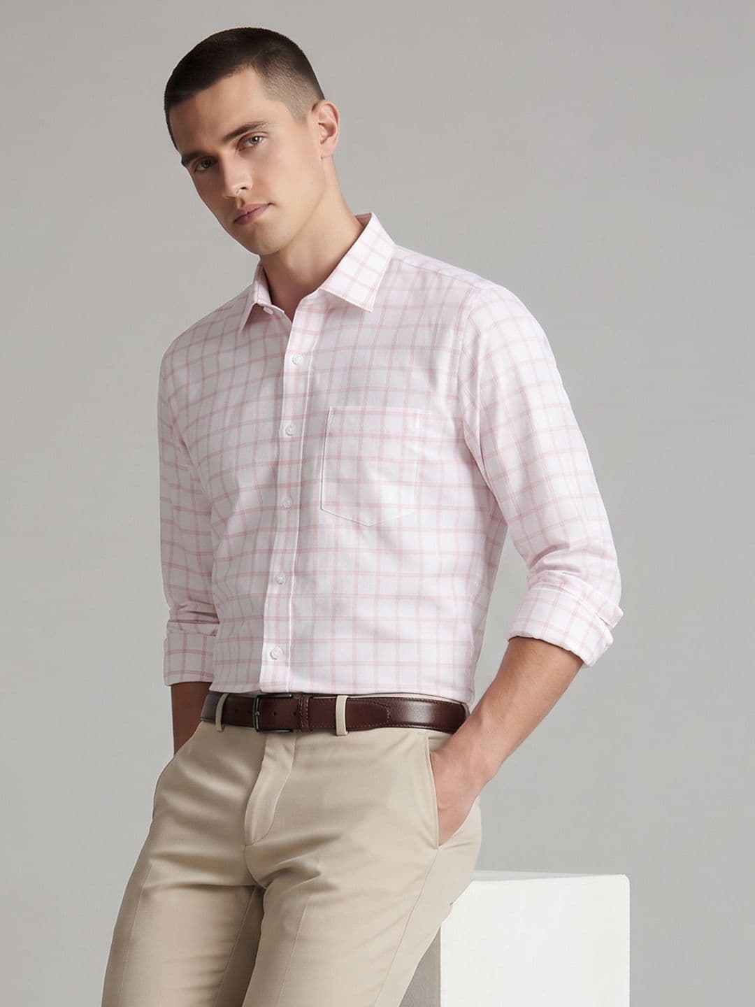 Van Heusen Checked Pure Cotton Formal Shirt - view 1
