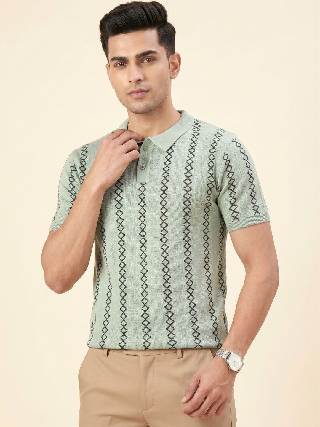 The Roadster Lifestyle Co Printed Polo Collar Tshirts - view 1