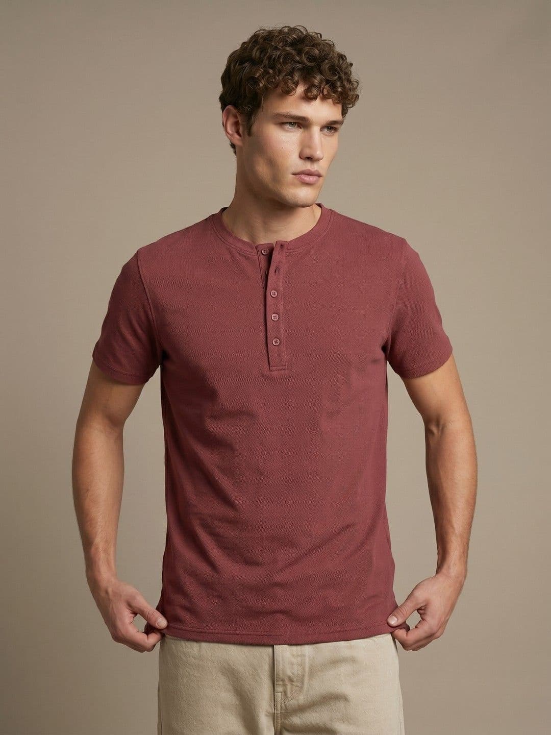 glitchez Men Henley Neck T-shirt - view 1