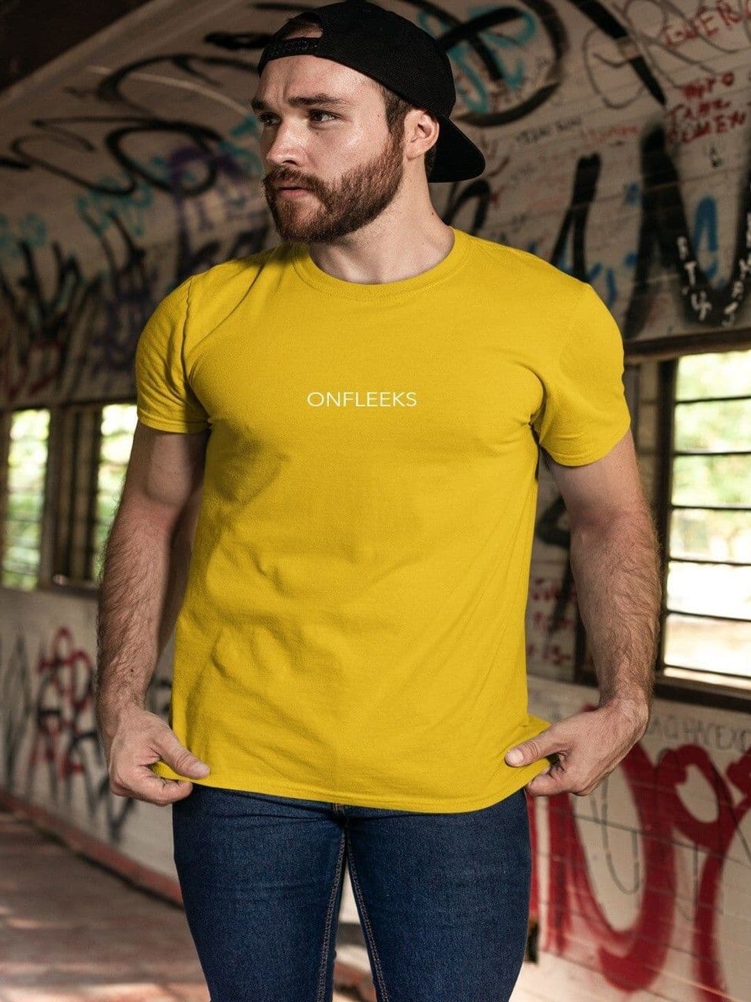 Onfleeks Men Typography Printed Pure Cotton T-shirt - view 1