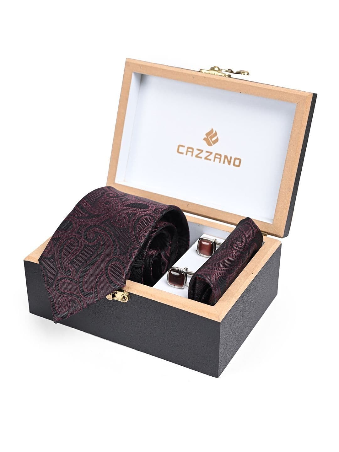 Cazzano Woven Designed Ties and Cufflinks - view 1