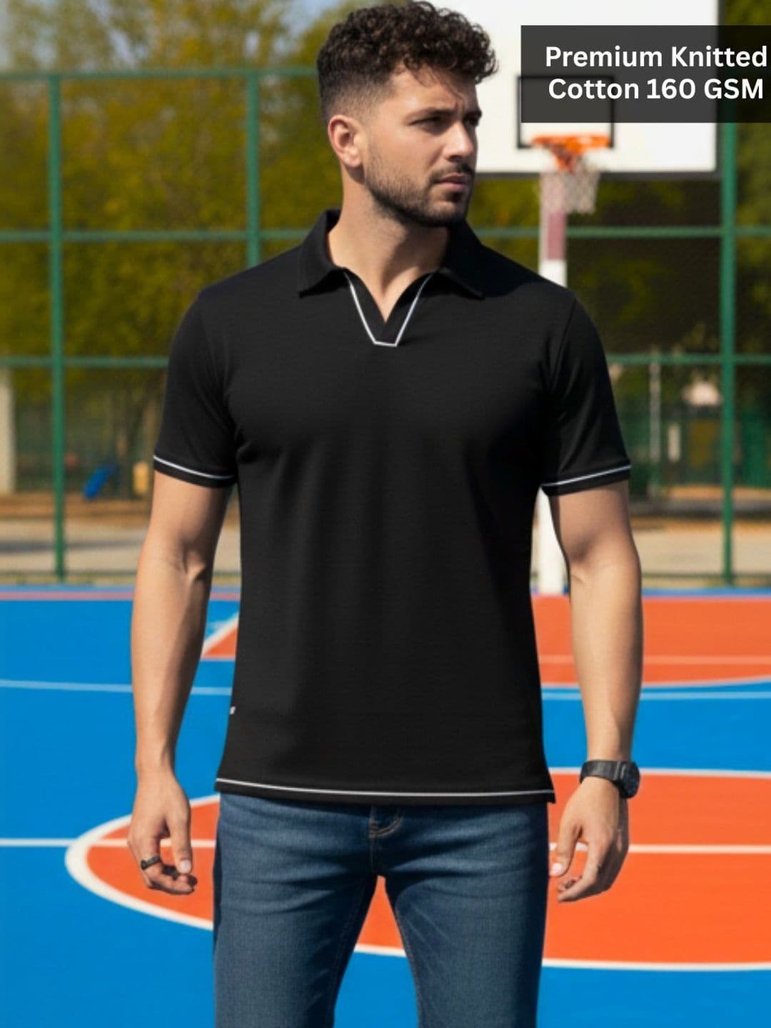 HERE&NOW Men Polo Collar T-shirt - view 1