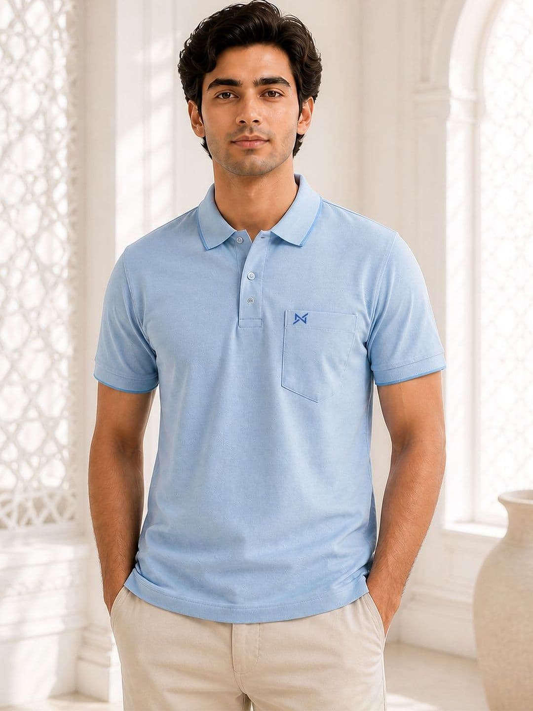 Force NXT Men Brand Logo Polo Collar Pockets T-shirt - view 1