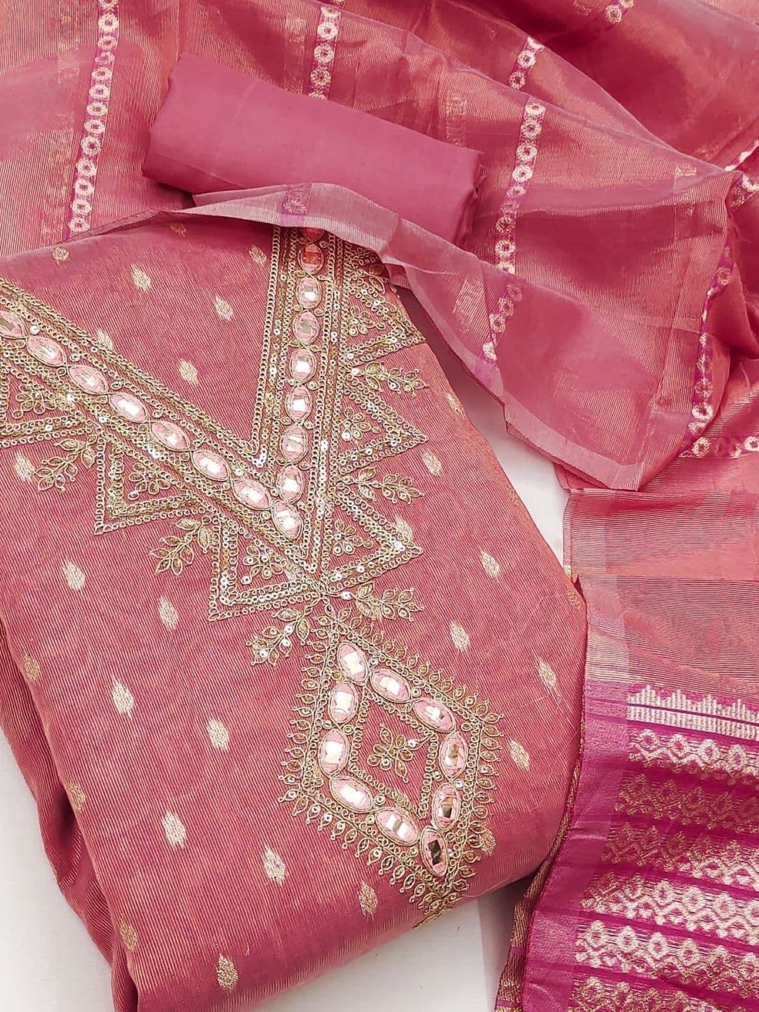Rangtulika Ethnics Embroidered Unstitched Dress Material - view 1