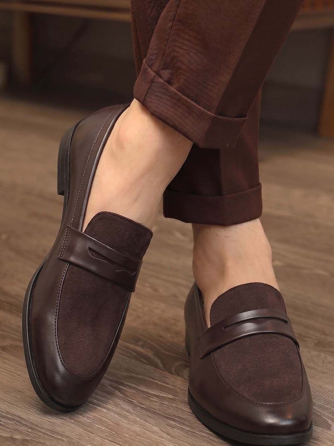 HERE&NOW Men Brown Round-Toe Formal Loafers - view 1