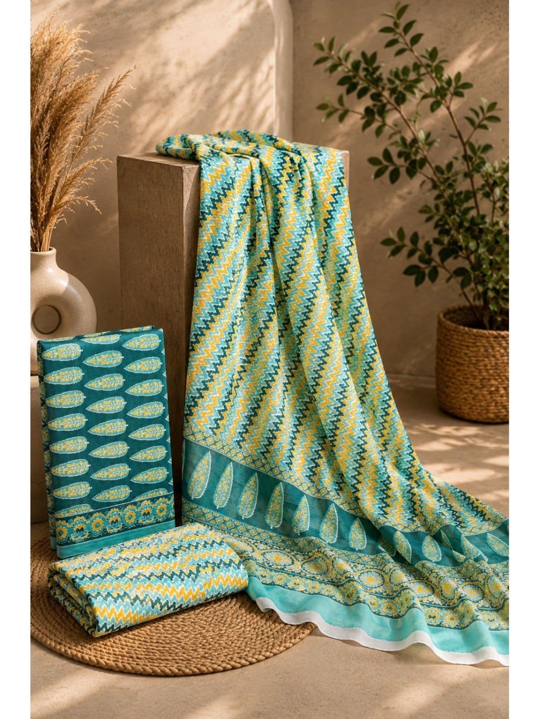 DATTA BUTTI Printed Pure Cotton Unstitched Dress Material - view 1