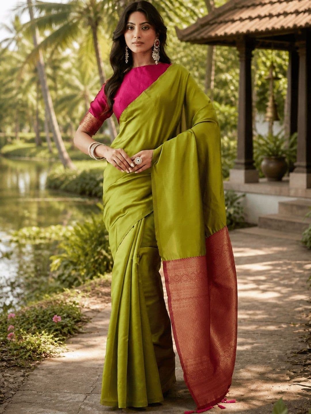 kasee Woven Design Zari Art Silk Handloom Saree - view 1