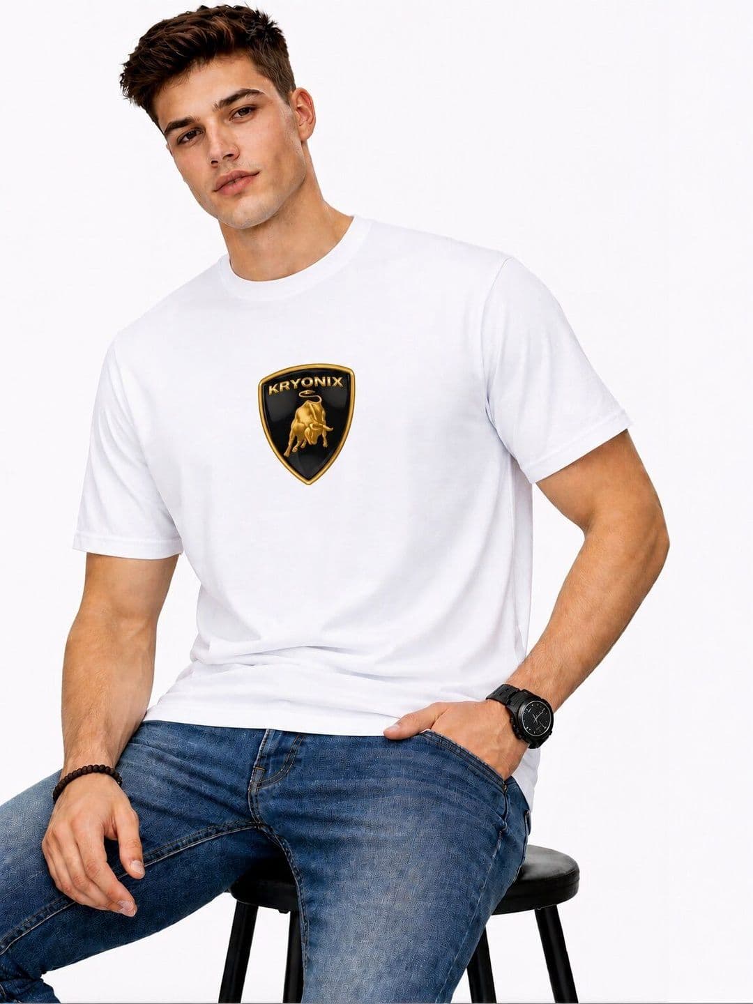 KRYONIX Men Brand Logo Printed T-shirt - view 1