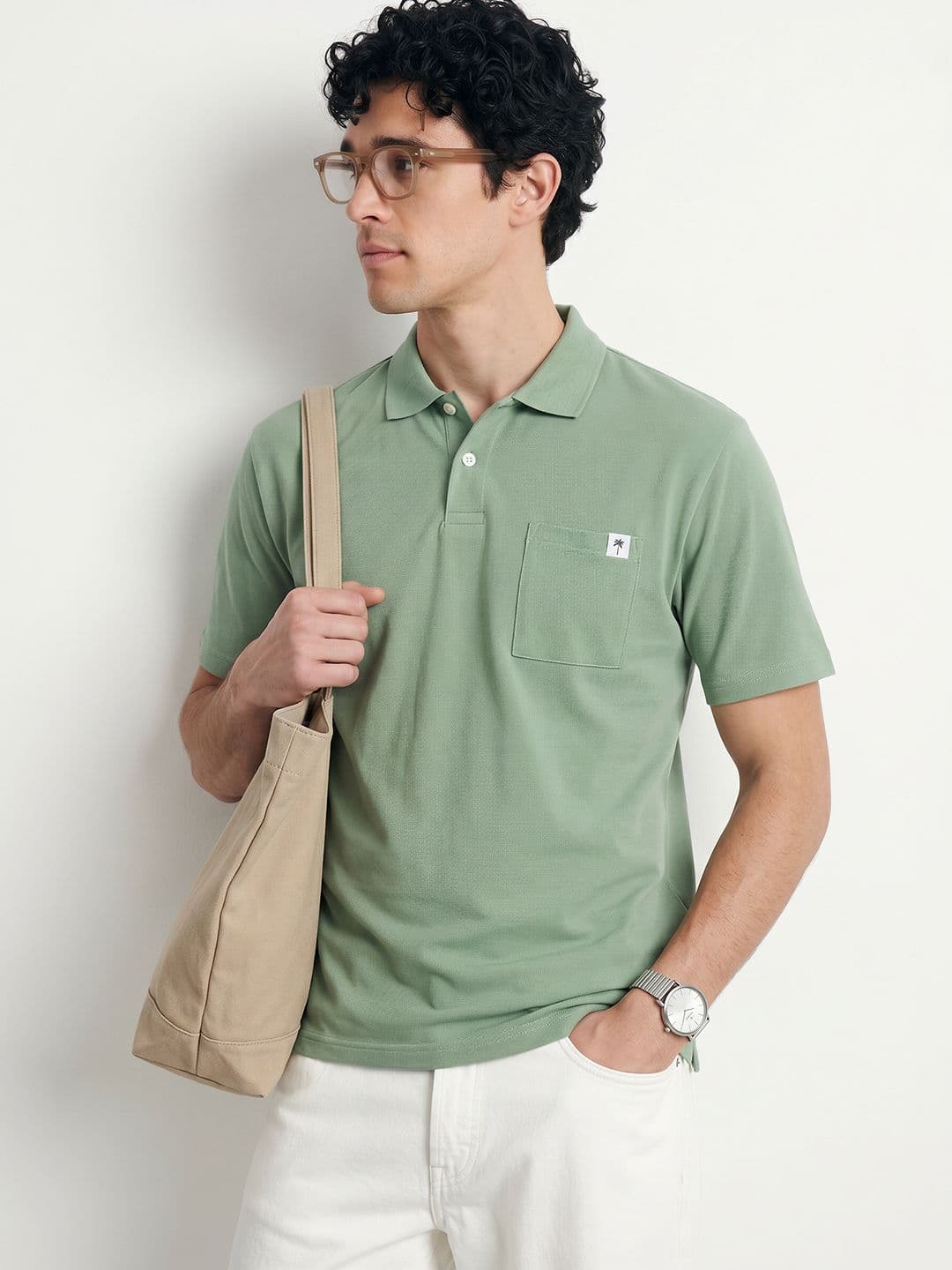 Mast & Harbour Pure Cotton Polo Collar Pocket T-shirt - view 1