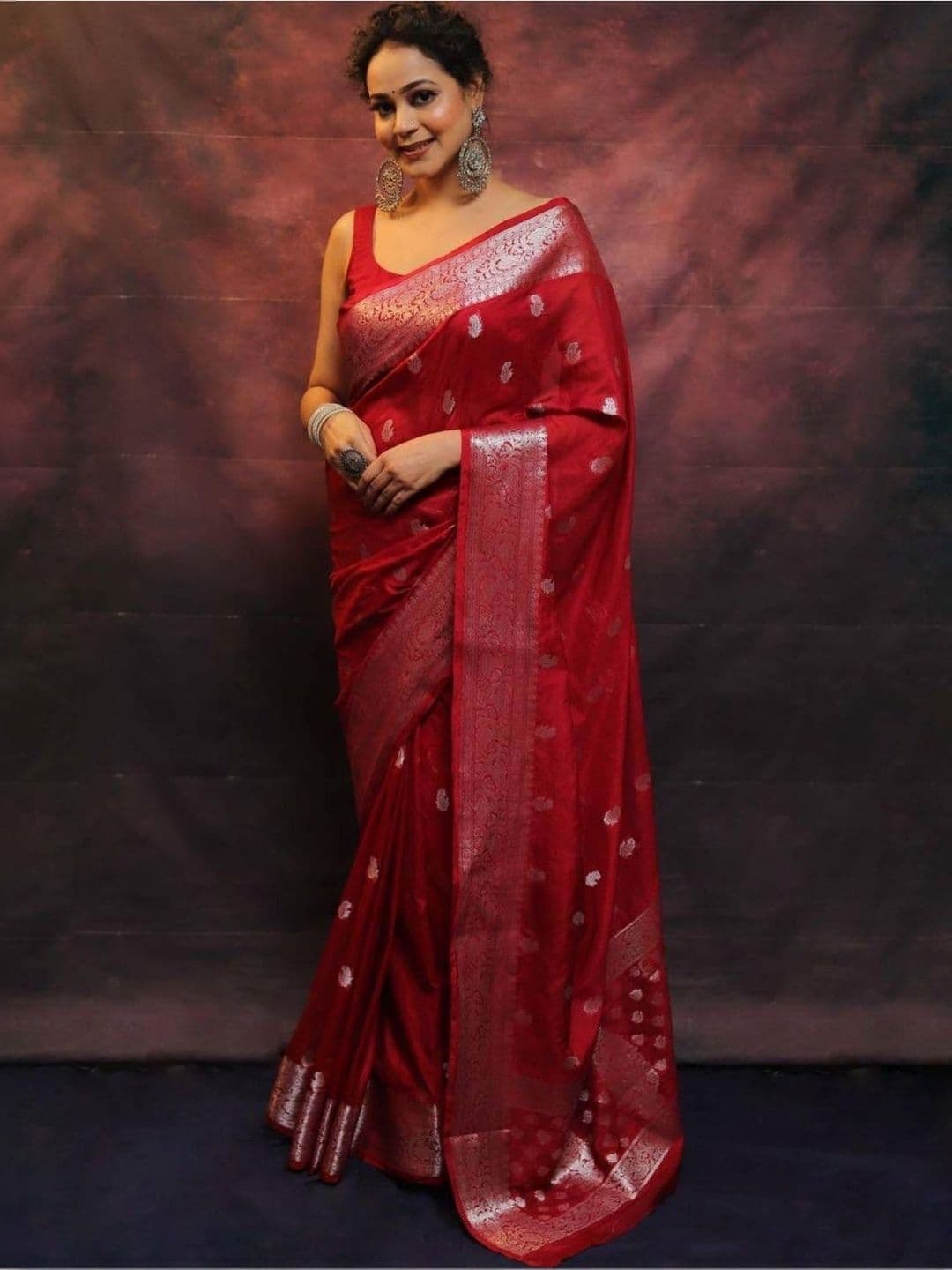 ODETTE Woven Design Zari Silk Blend Saree - view 1