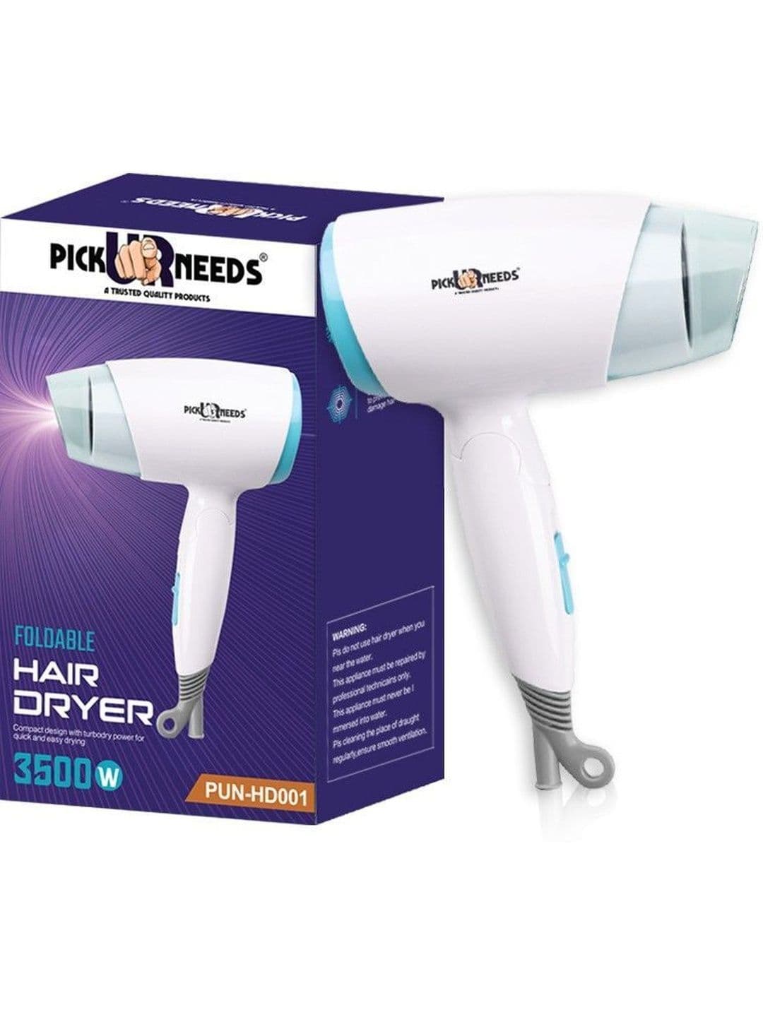Pick Ur Needs Foldable Hair Dryer - 3500W - view 1