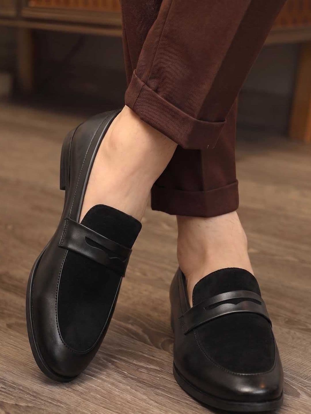 HERE&NOW Men Black Formal Penny Loafers - view 1