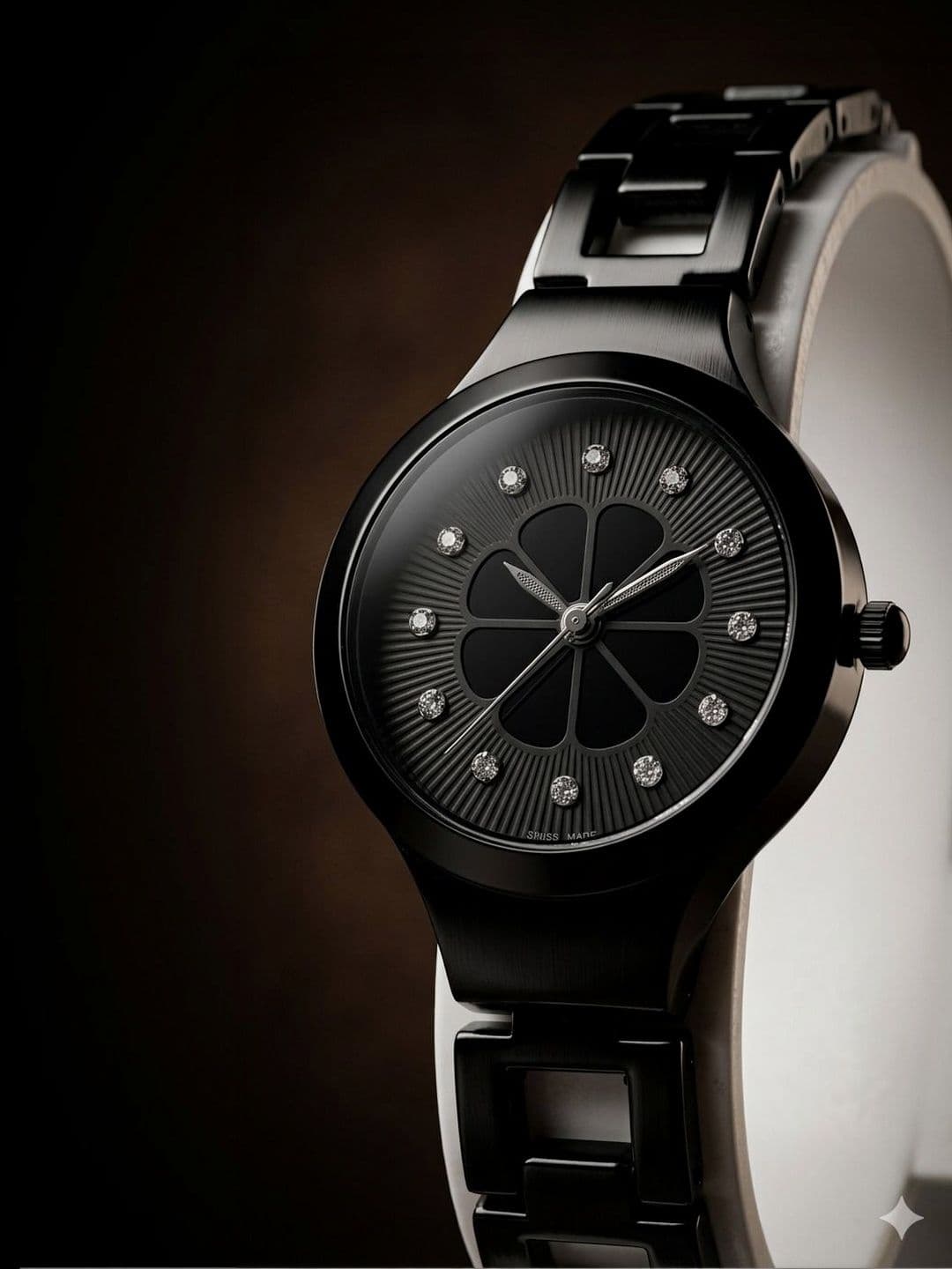 VIRAKTI Women Brass Embellished Dial & Bracelet Style Straps Analogue Watch D-71-BLACK VIR - view 1