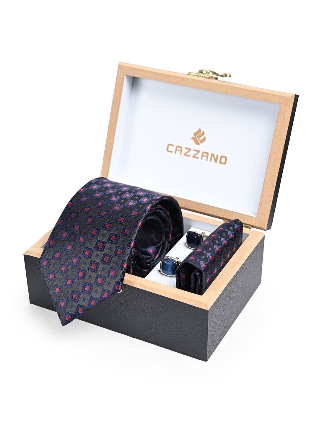 Cazzano Printed Ties and Cufflinks - view 1
