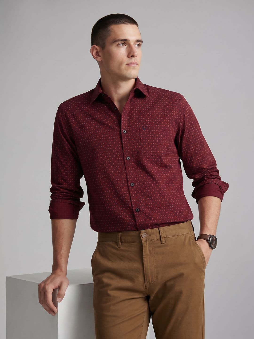 Allen Solly Sport Fit Printed Pure Cotton Formal Shirt - view 1