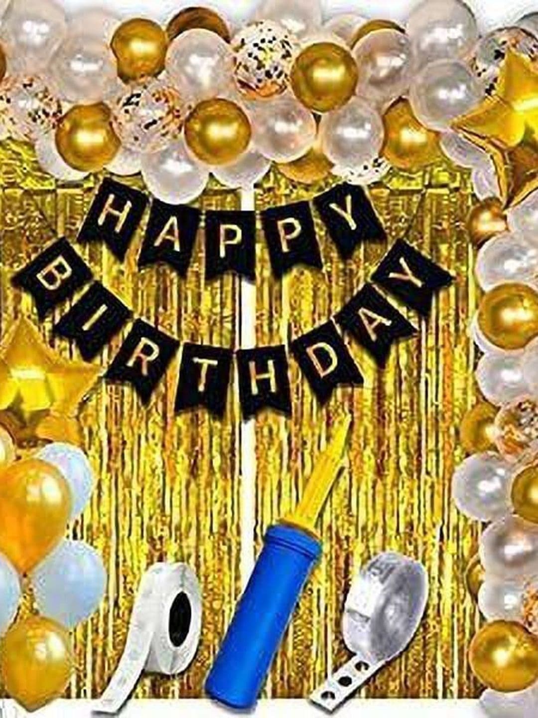 SKYWINS 61Pc Black Printed Happy Birthday Decoration kit - view 1