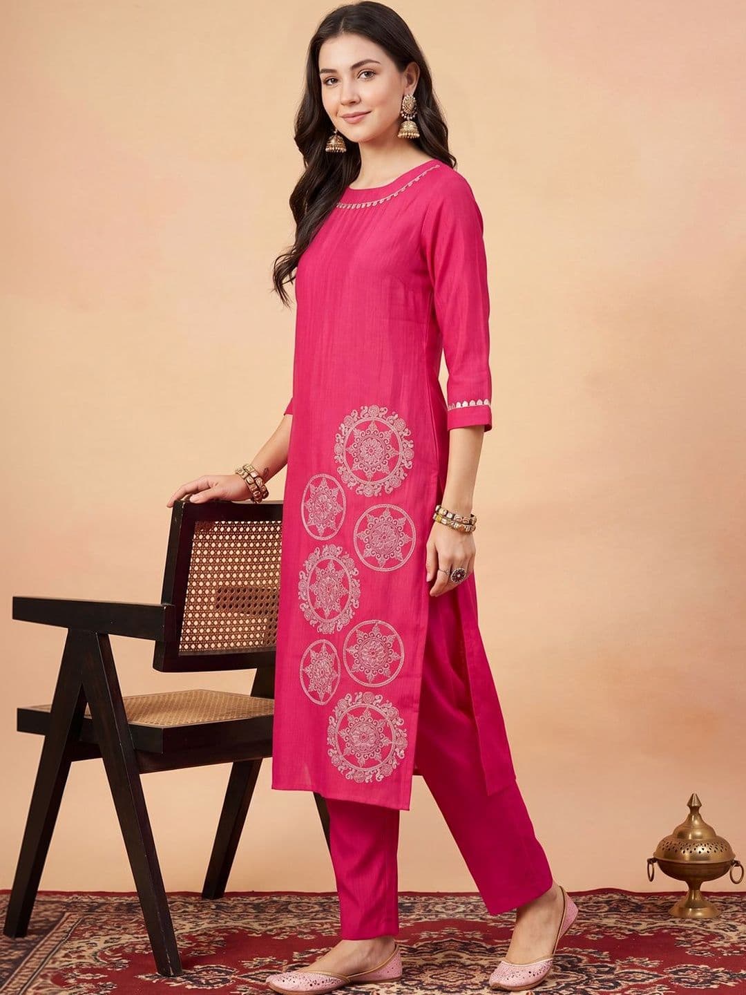 Indo Era Printed Tunic with Trousers - view 1