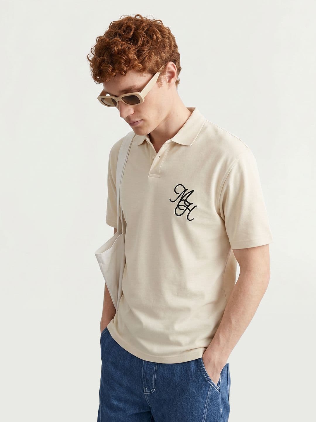 Mast & Harbour Polo Collar Pure Cotton T-shirt - view 1