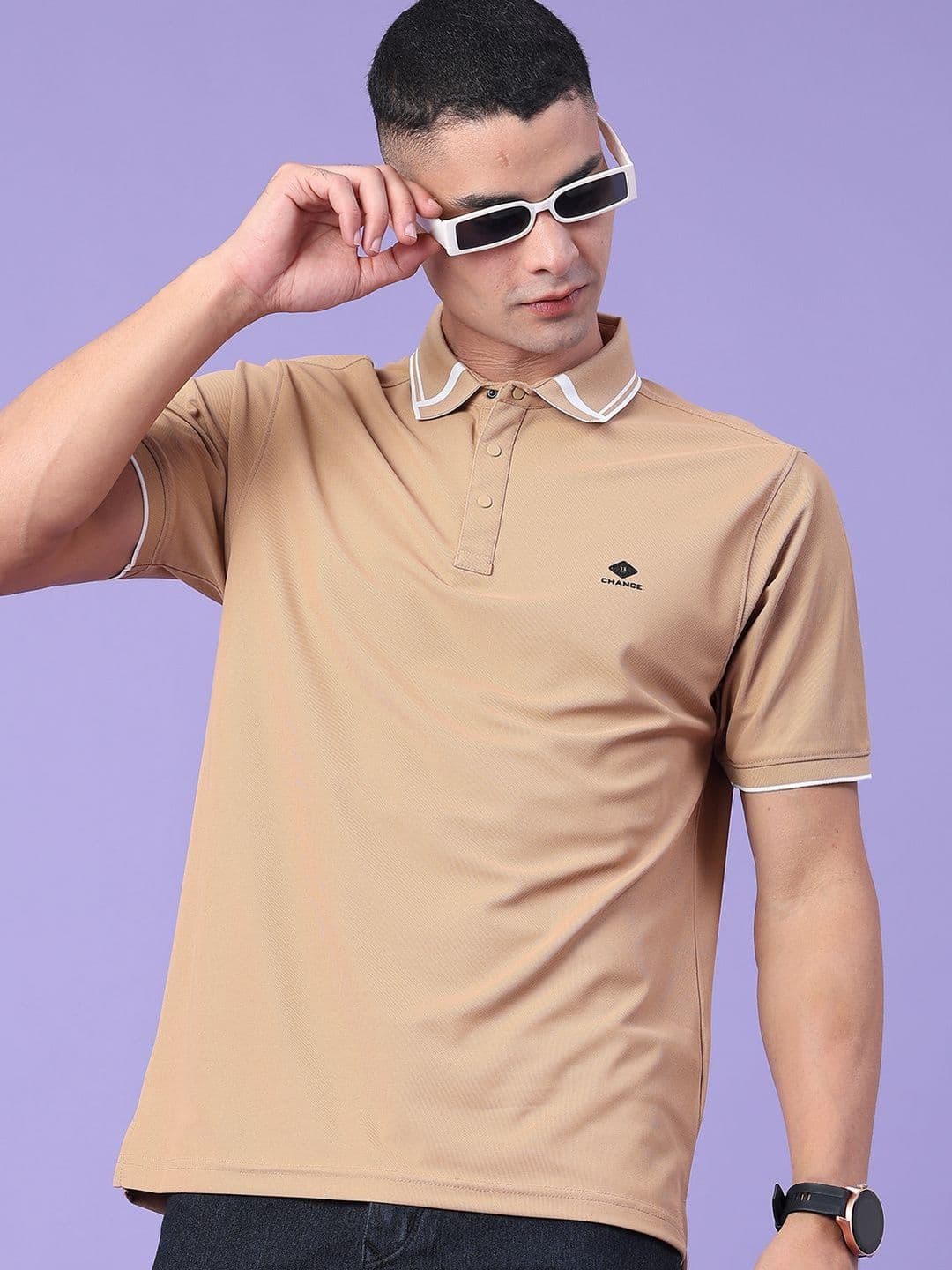 V-Mart Men Brand Logo Polo Collar T-shirt - view 1