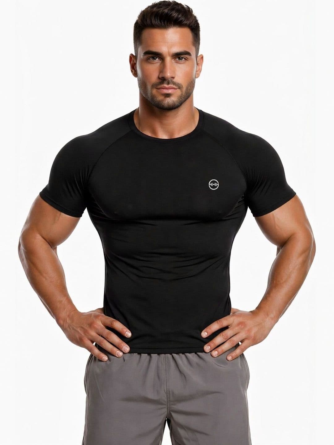 MODA RAPIDO X FITNESS EXCHANGE Men Brand Logo Compression T-shirt - view 1