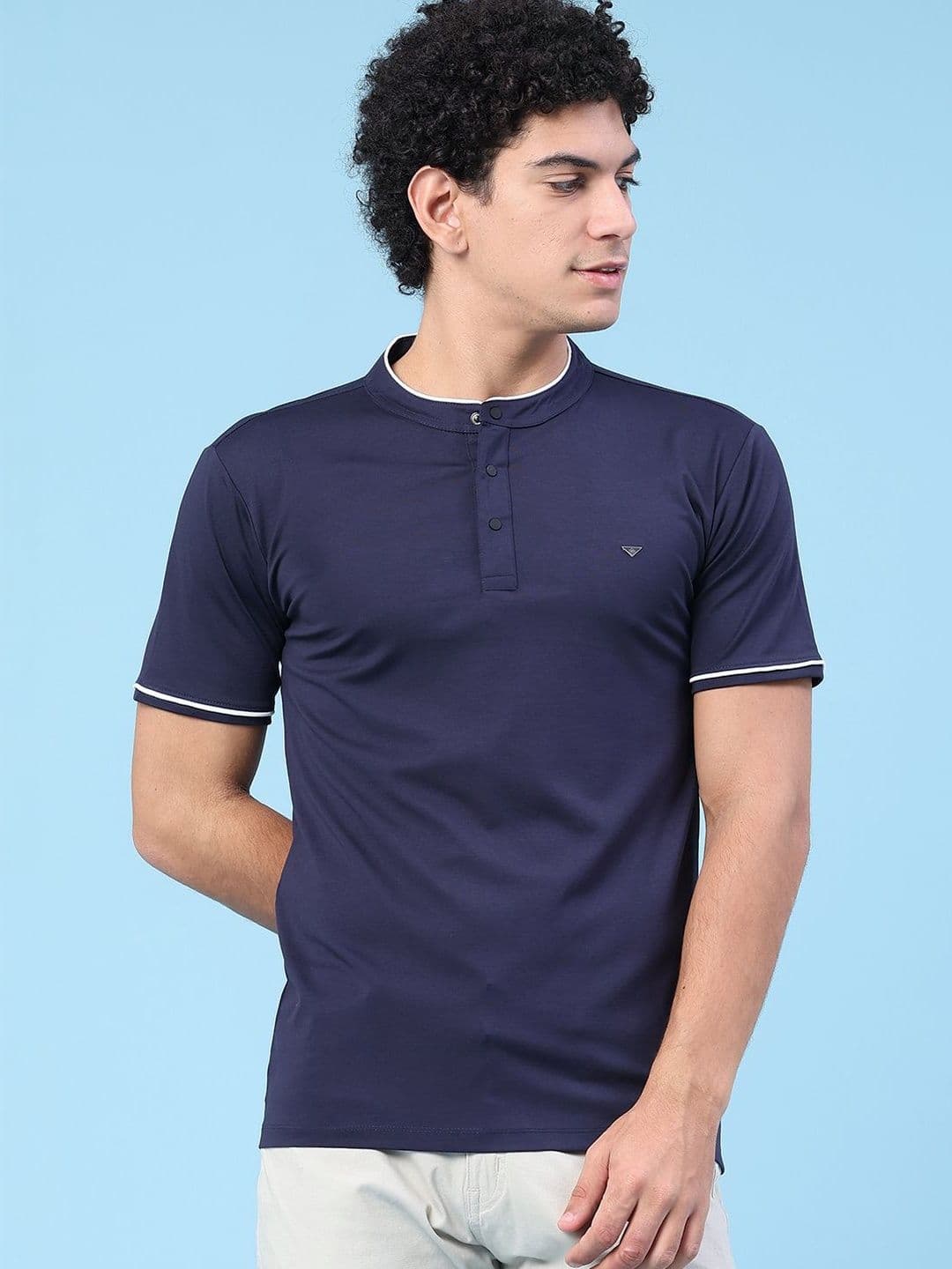 V-Mart Men Mandarin Collar T-shirt - view 1