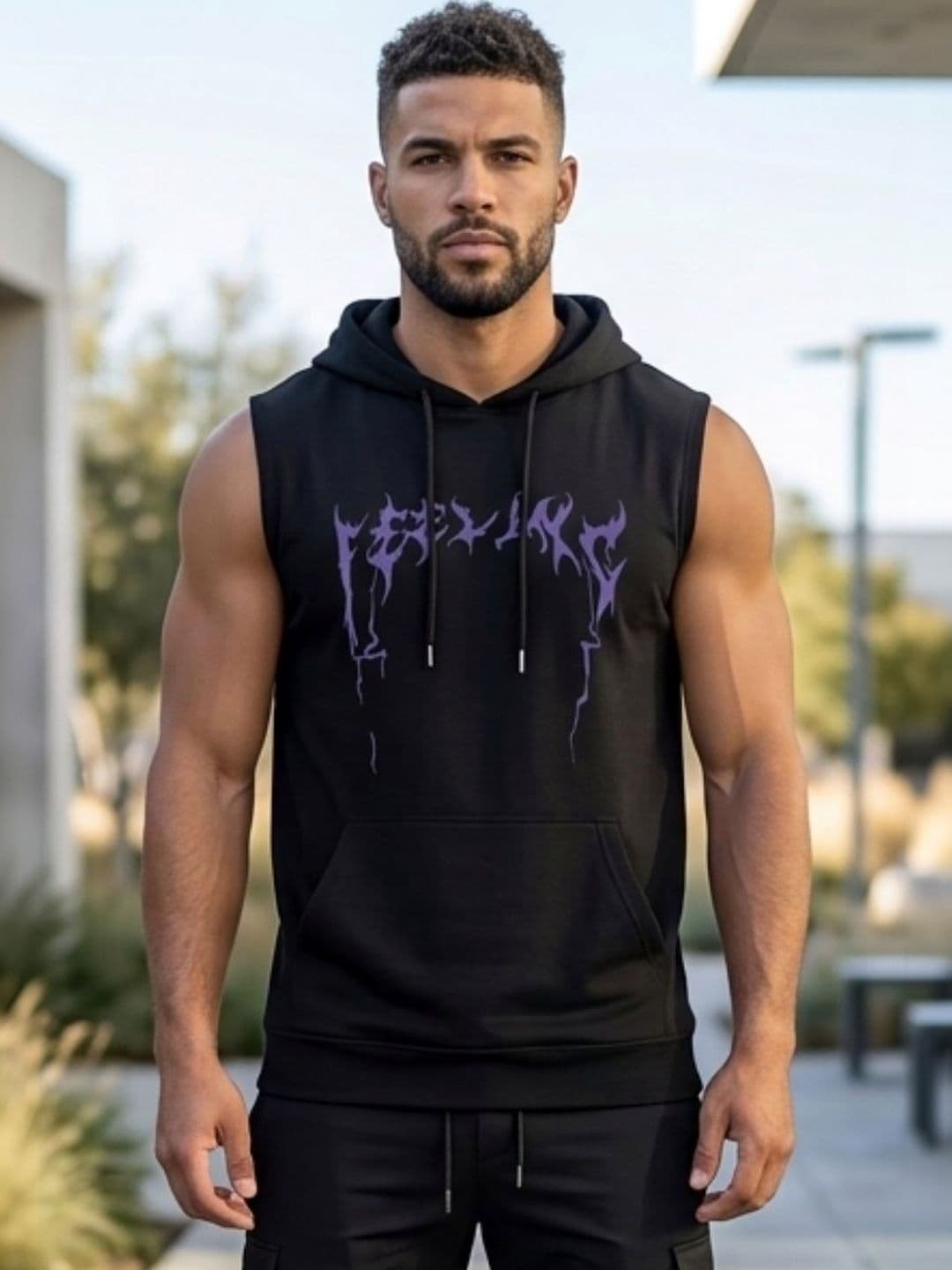 R.Code by The Roadster Life Co. Men Printed Hooded Pockets T-shirt - view 1