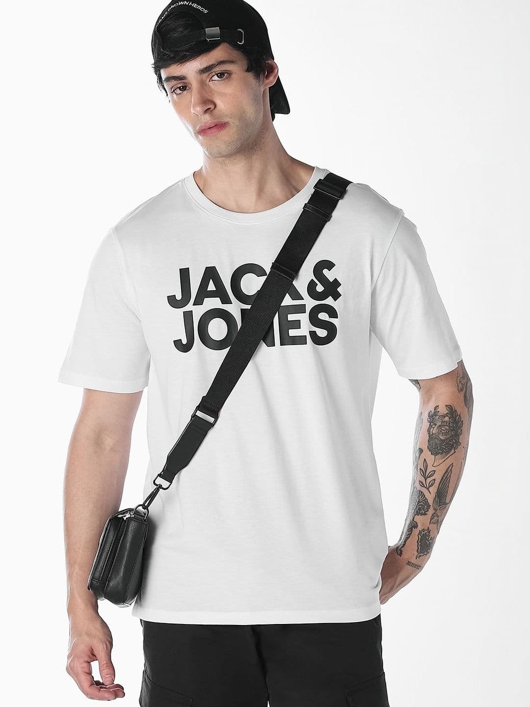 Jack & Jones Men Typography Printed Slim Fit T-shirt - view 1