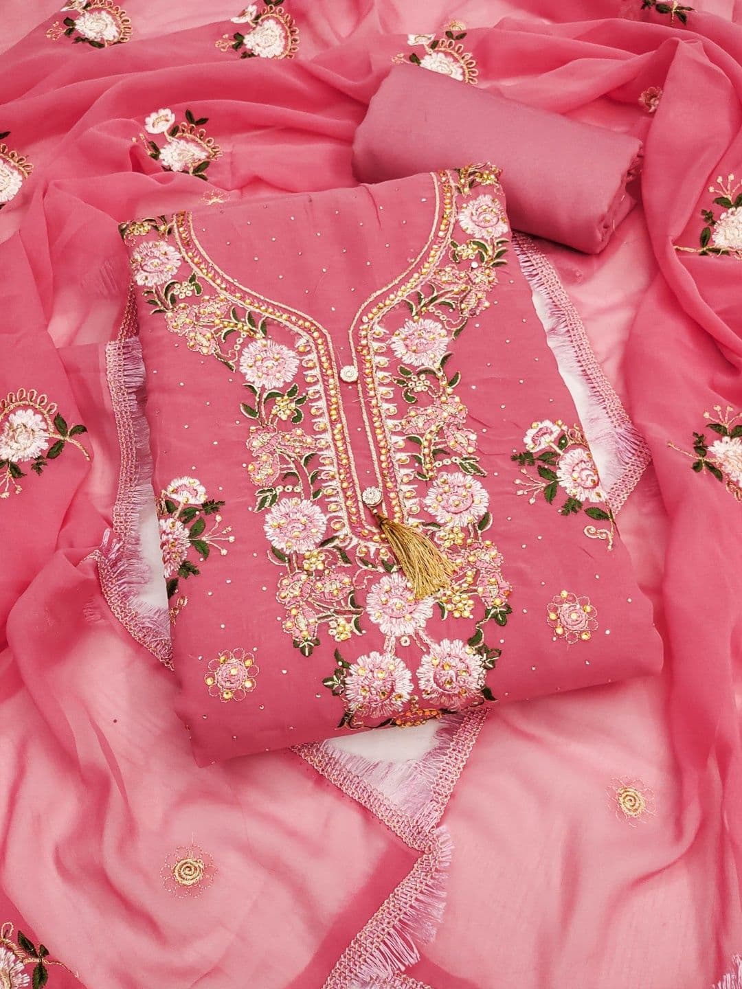 Dhaaga Ghar Embroidered Unstitched Dress Material - view 1