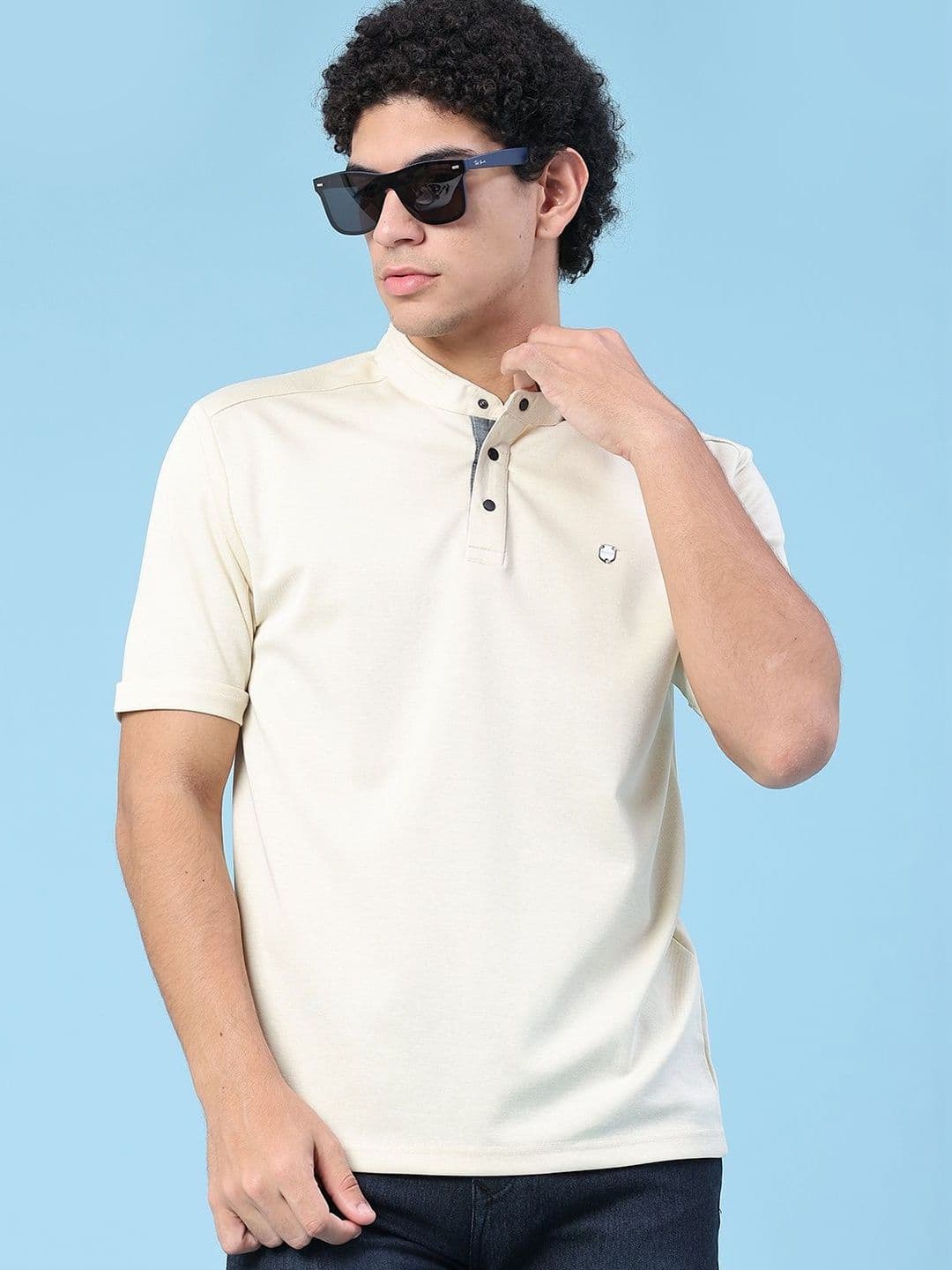 V-Mart Men Mandarin Collar T-shirt - view 1