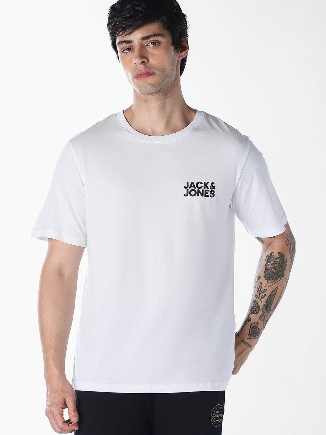 Jack & Jones Men Brand Logo Printed Slim Fit T-shirt - view 1
