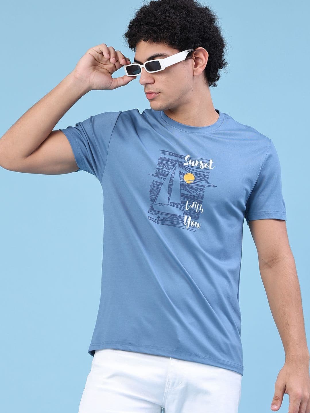 V-Mart Men Printed Slim Fit T-shirt - view 1