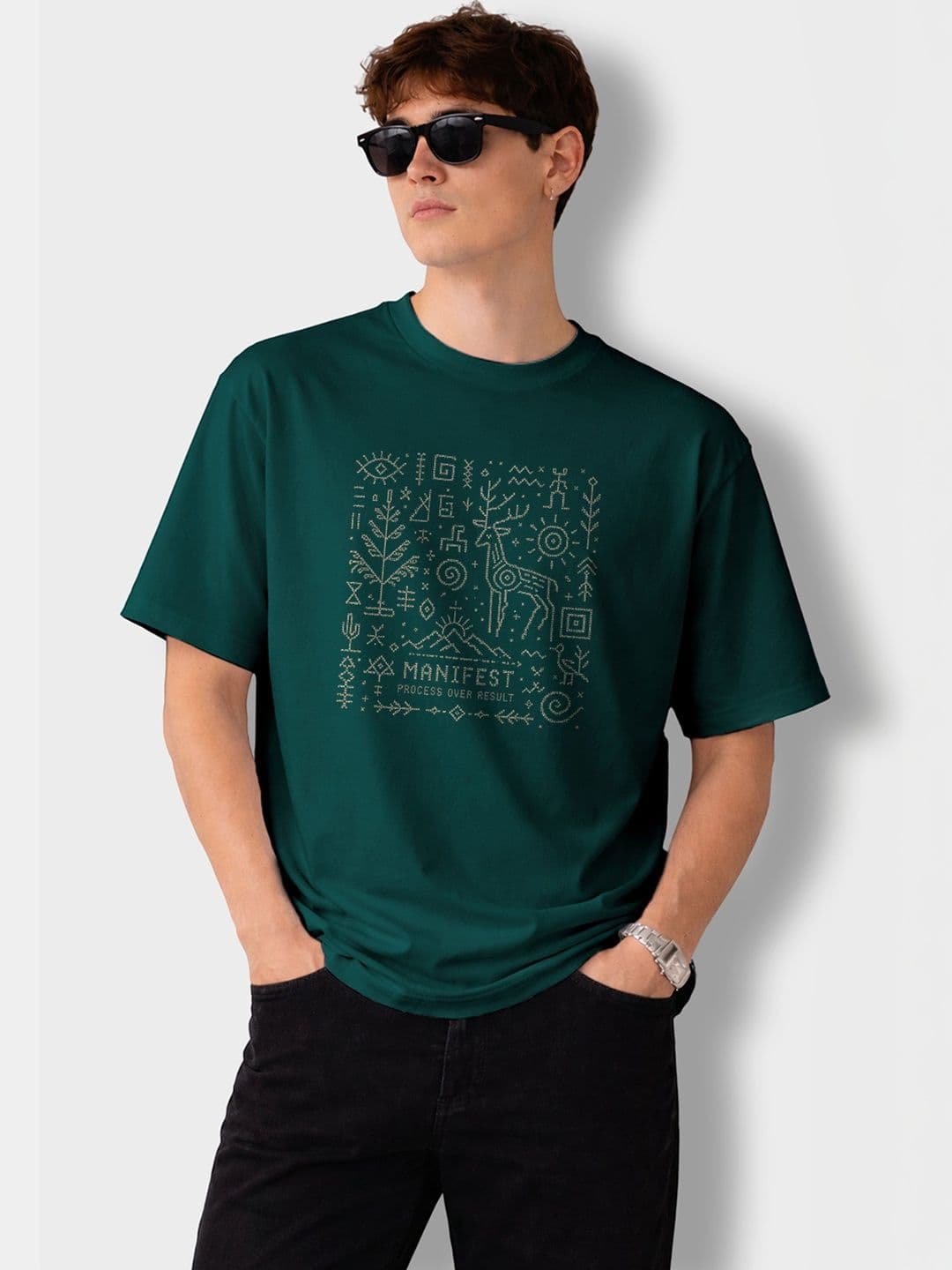 The Roadster Lifestyle Co Graphic Printed Oversized-Fit Organic Cotton T-Shirt - view 1