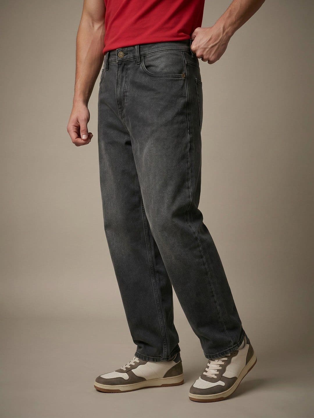 glitchez Men Barrel Fit Light Fade Stretchable Jeans - view 1