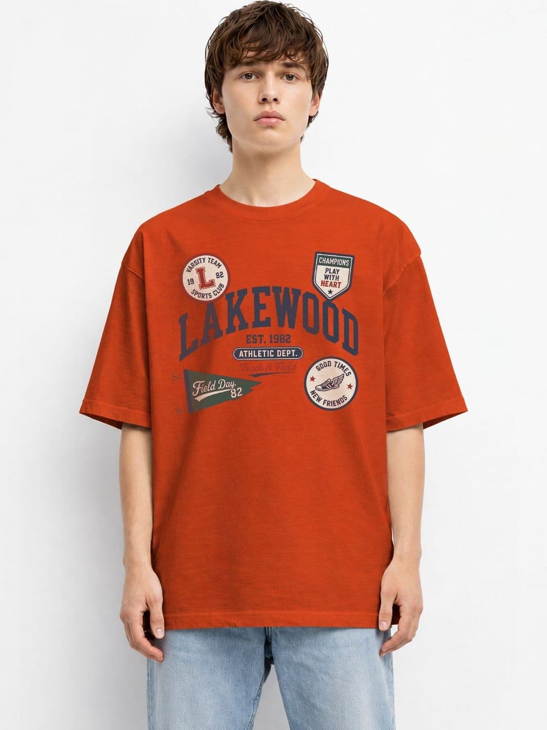 The Roadster Lifestyle Co Typography Printed Oversized-Fit Organic Cotton T-Shirt - view 1