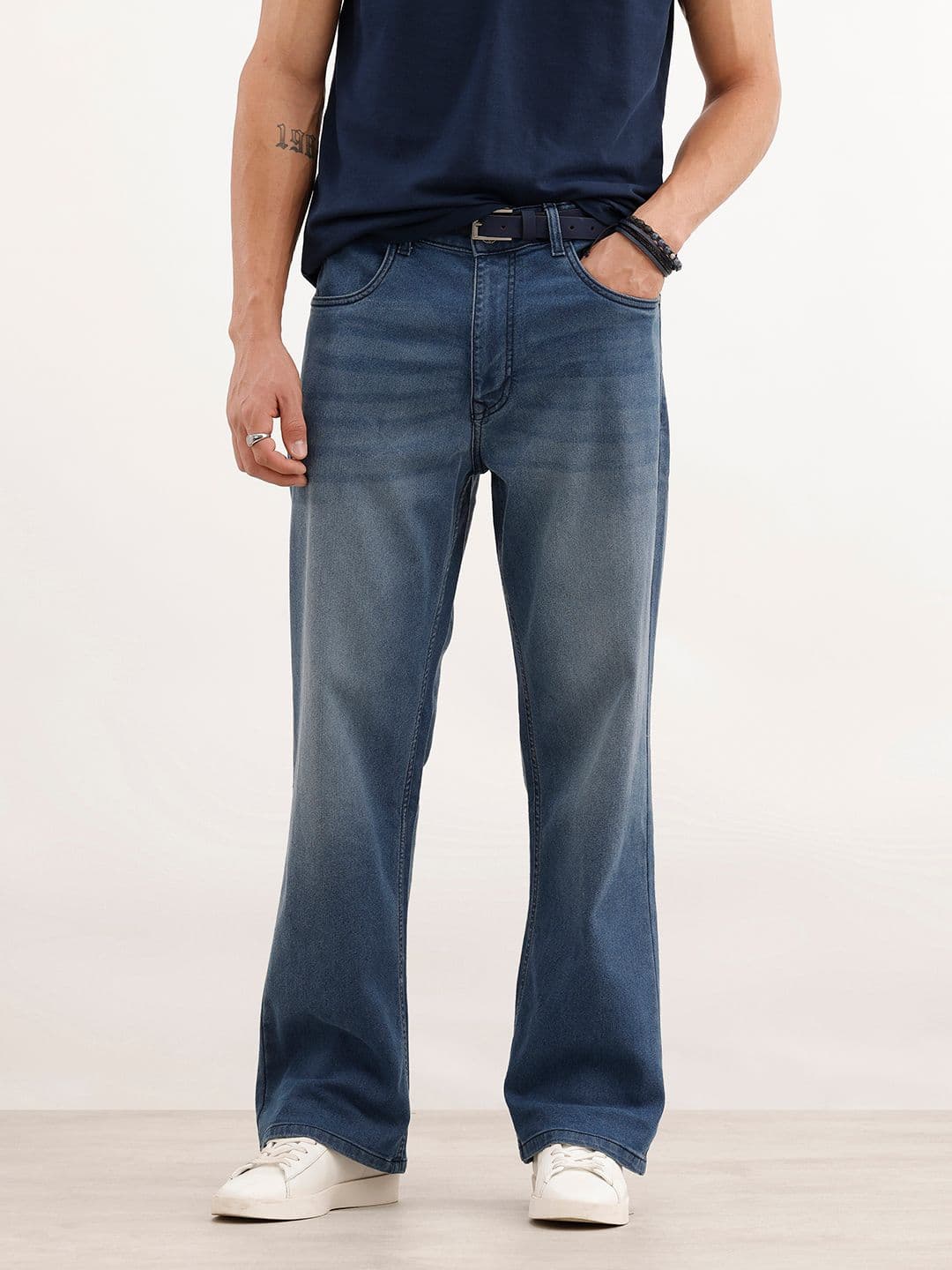 WROGN Men Bootcut Fit Stretchable Jeans - view 1