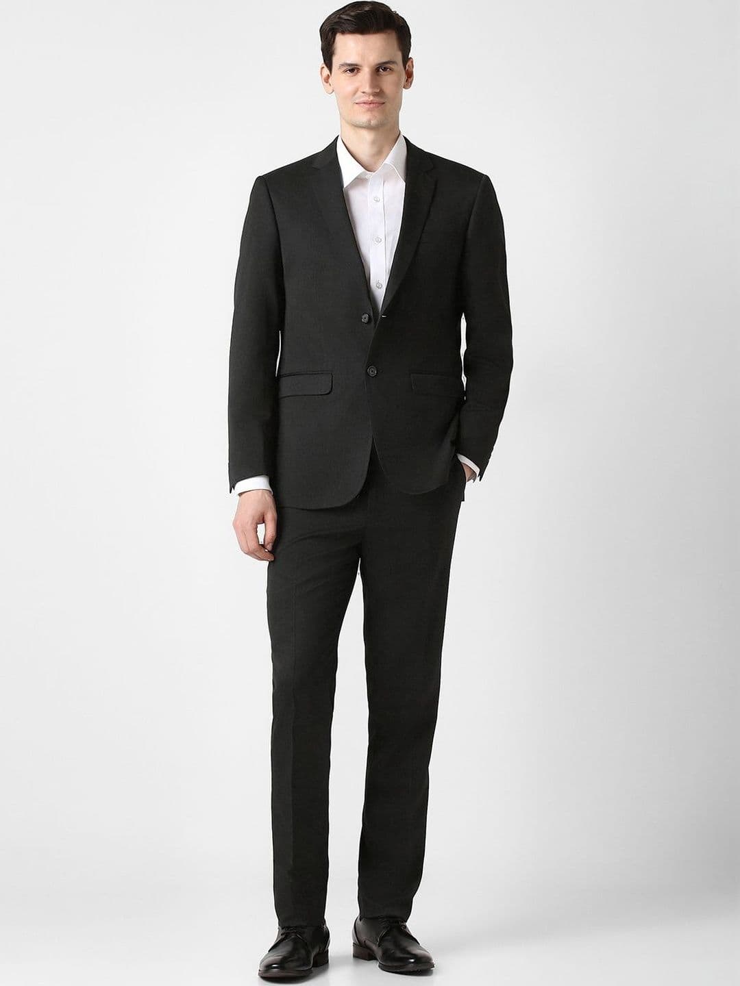 Peter England Notched Lapel Slim Fit 2 Piece Blazer and Trousers Suits - view 1