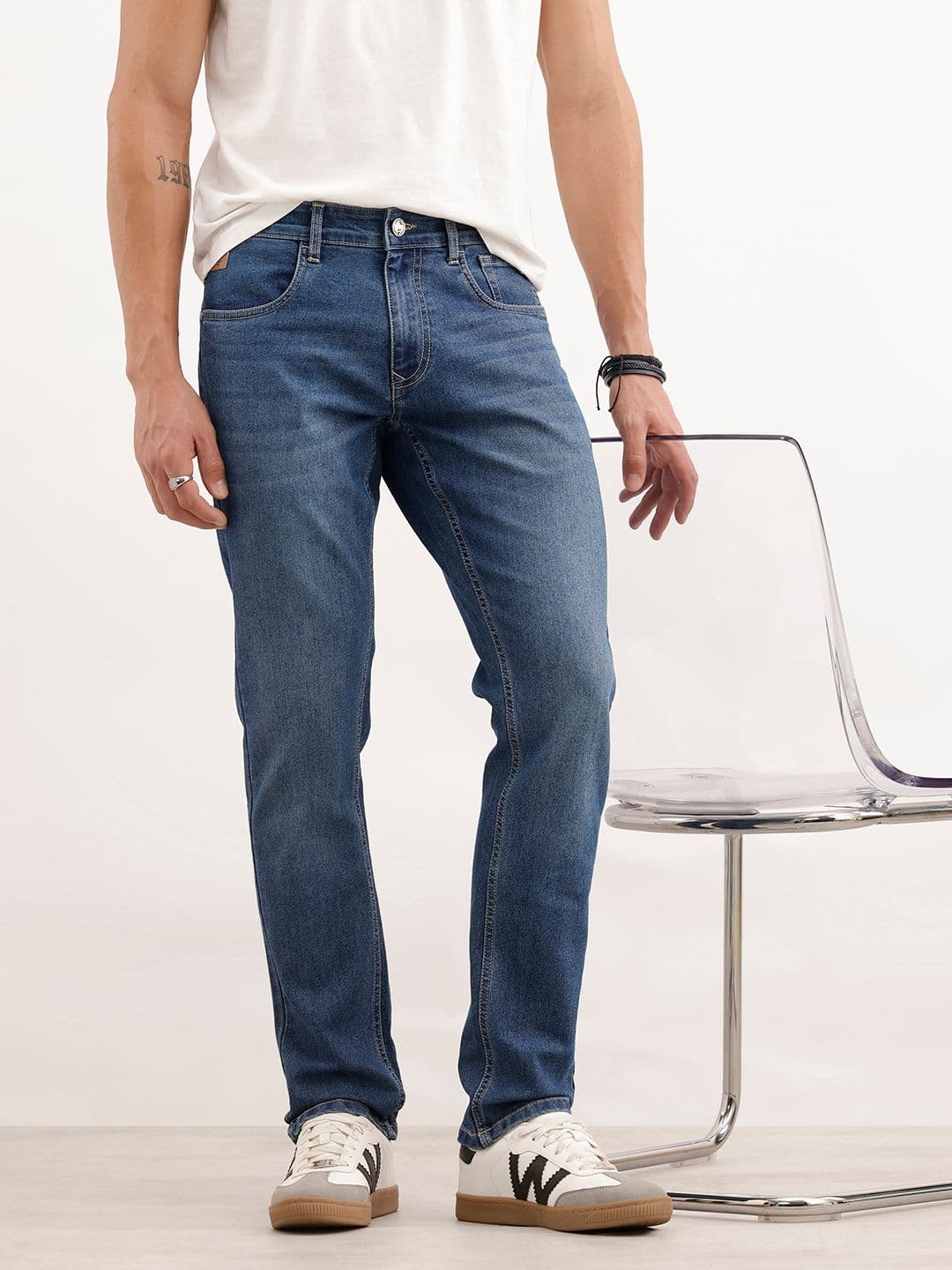 WROGN Men Slim Fit Light Fade Stretchable Jeans - view 1