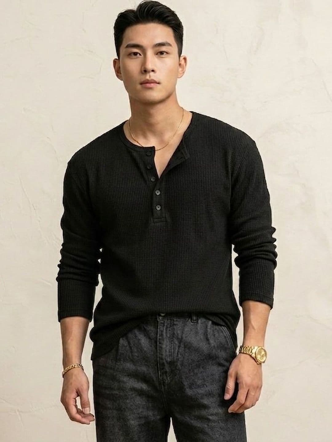 Netclick Men Henley Neck T-shirt - view 1