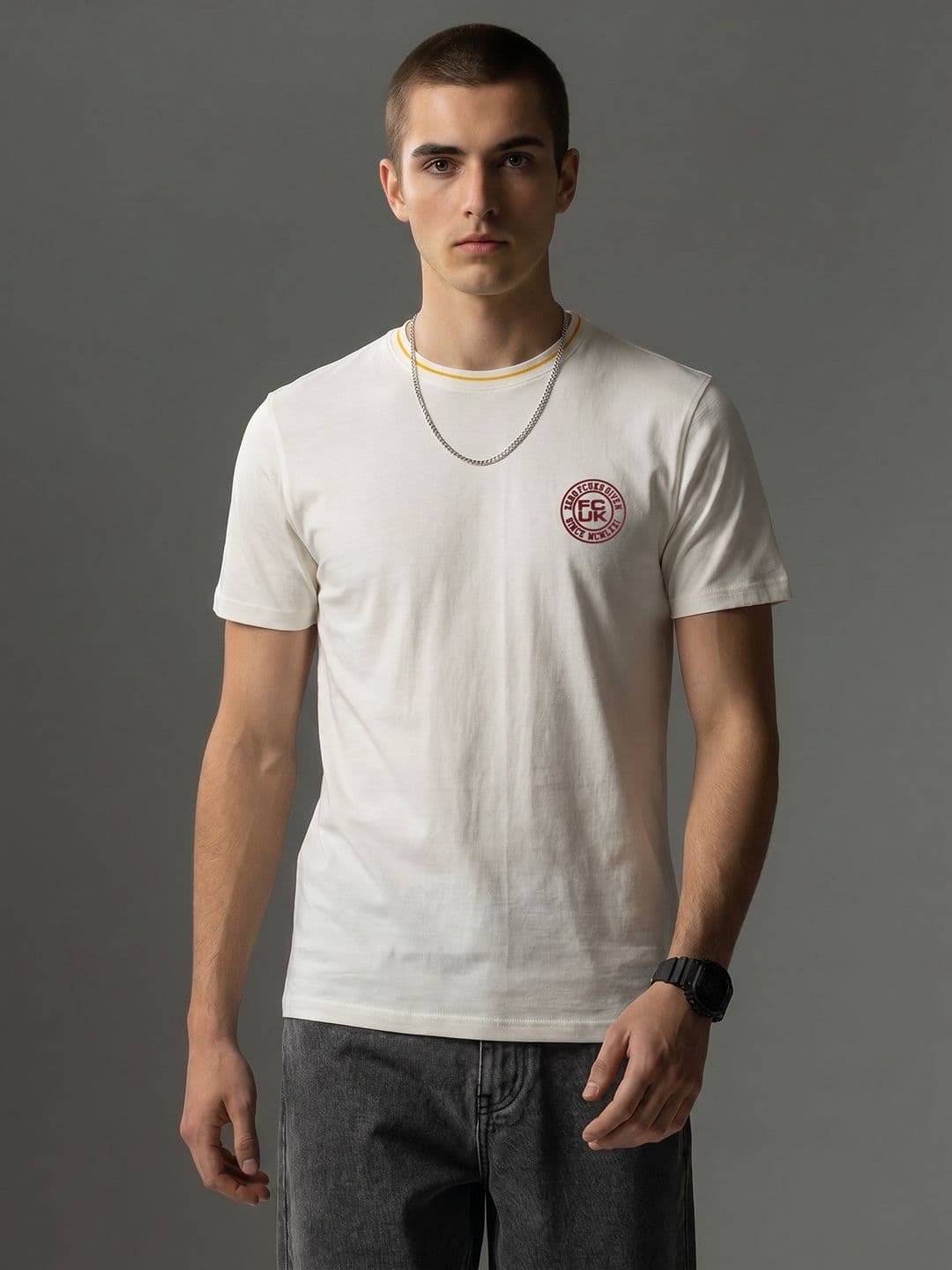 FCUK Brand Logo Printed Pure Cotton T-Shirt - view 1