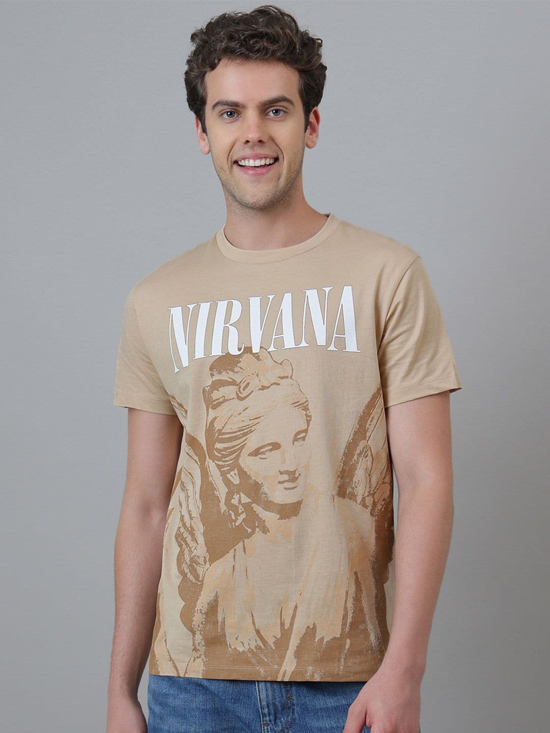 Free Authority Nirvarna Printed Pure Cotton Round Neck Tshirt - view 1