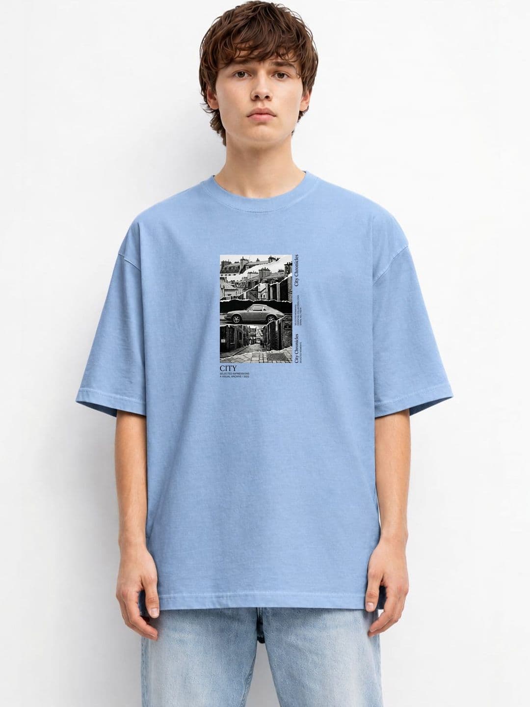 The Roadster Lifestyle Co Graphic Printed Oversized-Fit Organic Cotton T-Shirt - view 1