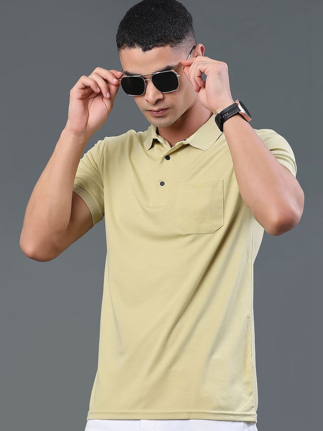 V-Mart Men Polo Collar Pockets T-shirt - view 1