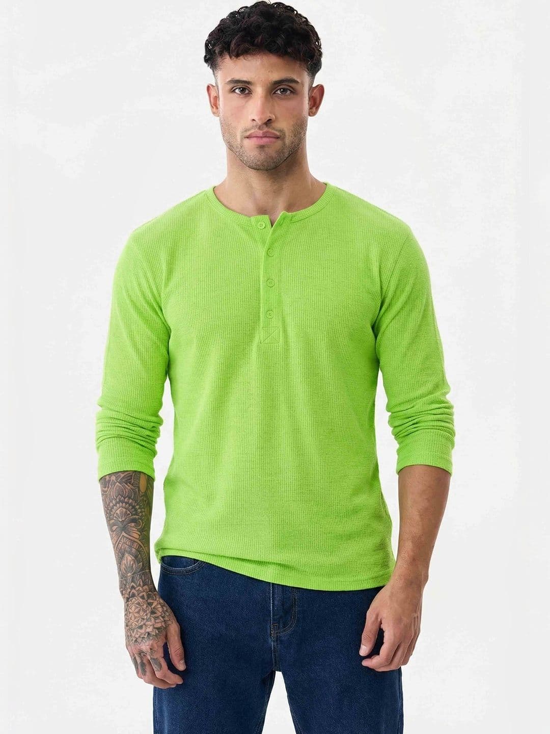 THE EG STORE Men Henley Neck T-shirt - view 1