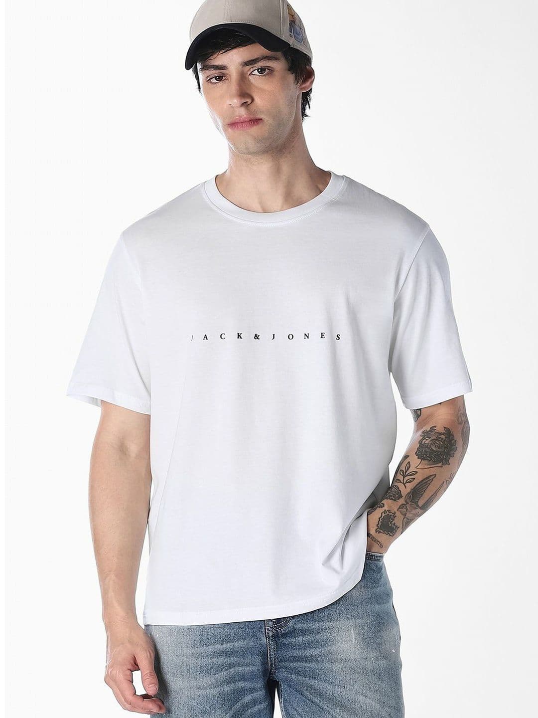 Jack & Jones Men Brand Logo Printed Boxy T-shirt - view 1