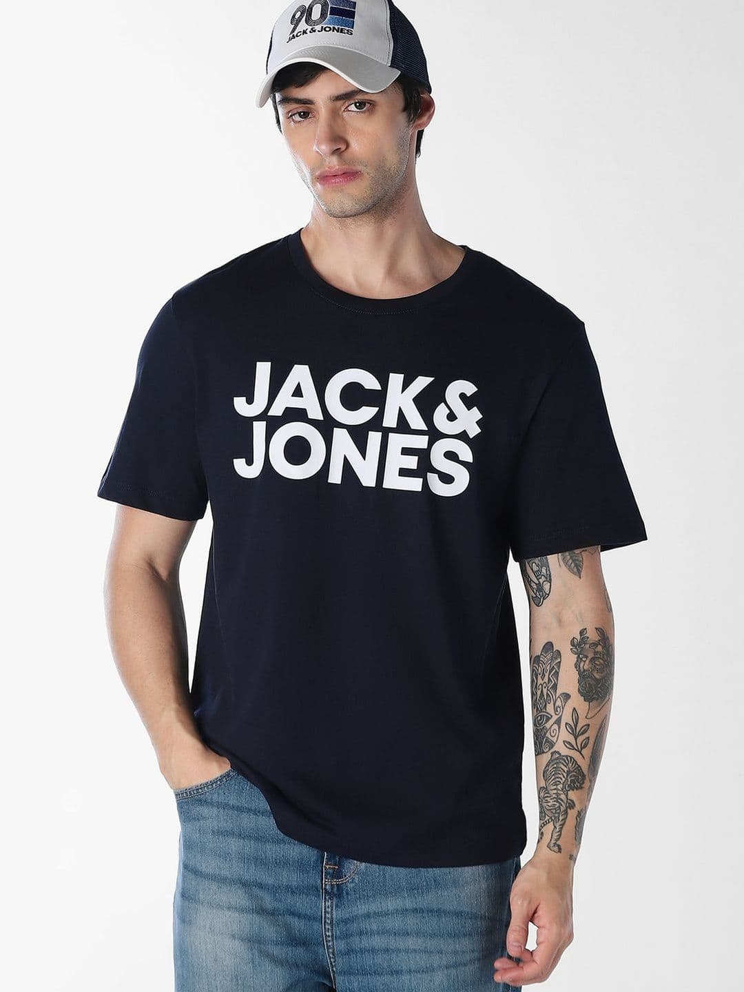 Jack & Jones Men Brand Logo Printed Slim Fit T-shirt - view 1