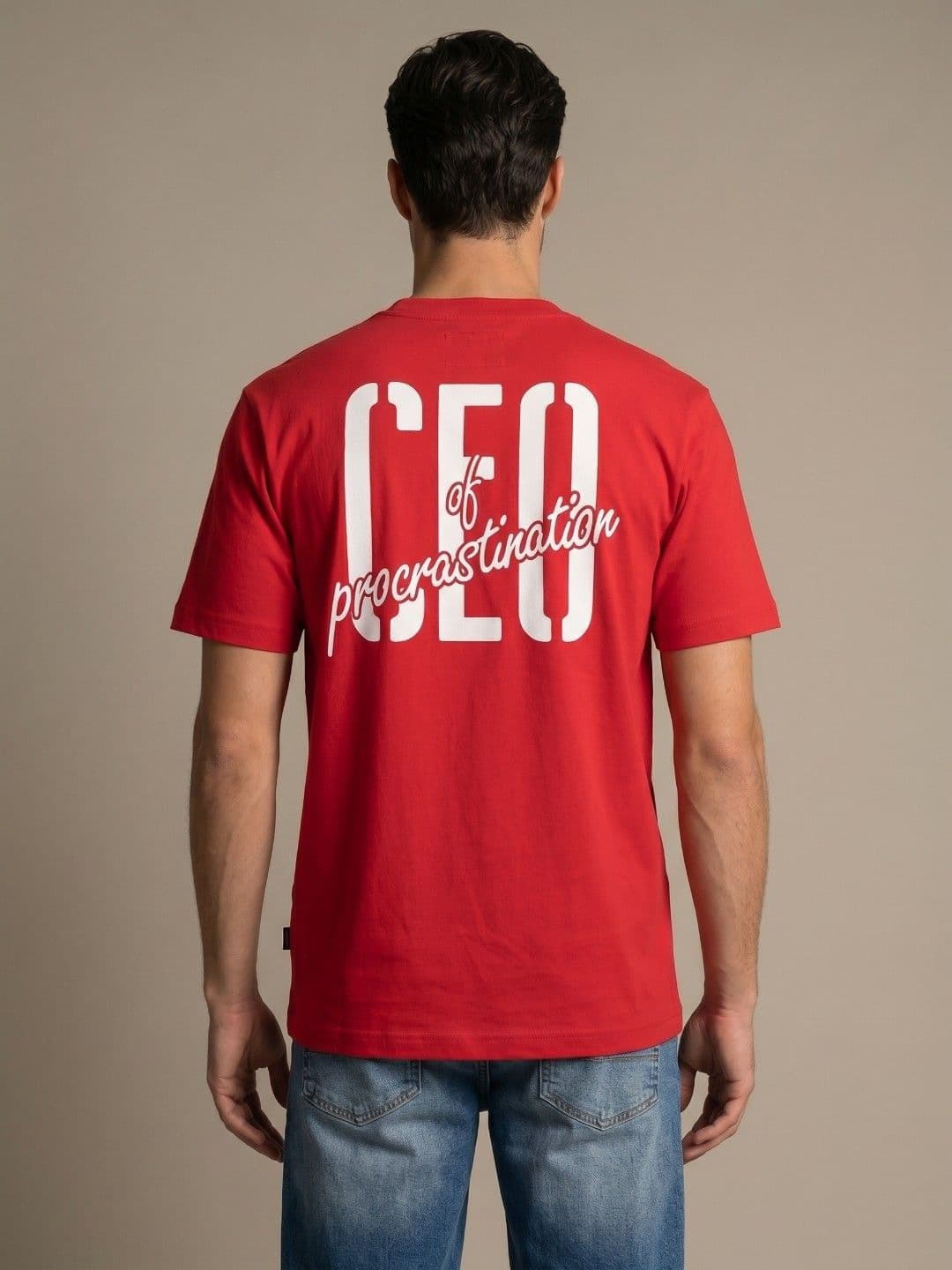 glitchez Typography Printed Pure Cotton Relaxed Fit T-shirt - view 1